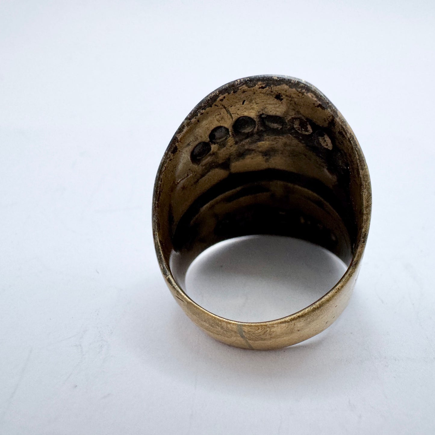 Scandinavia ca 1970s. Vintage Bronze Viking Copy Ring.