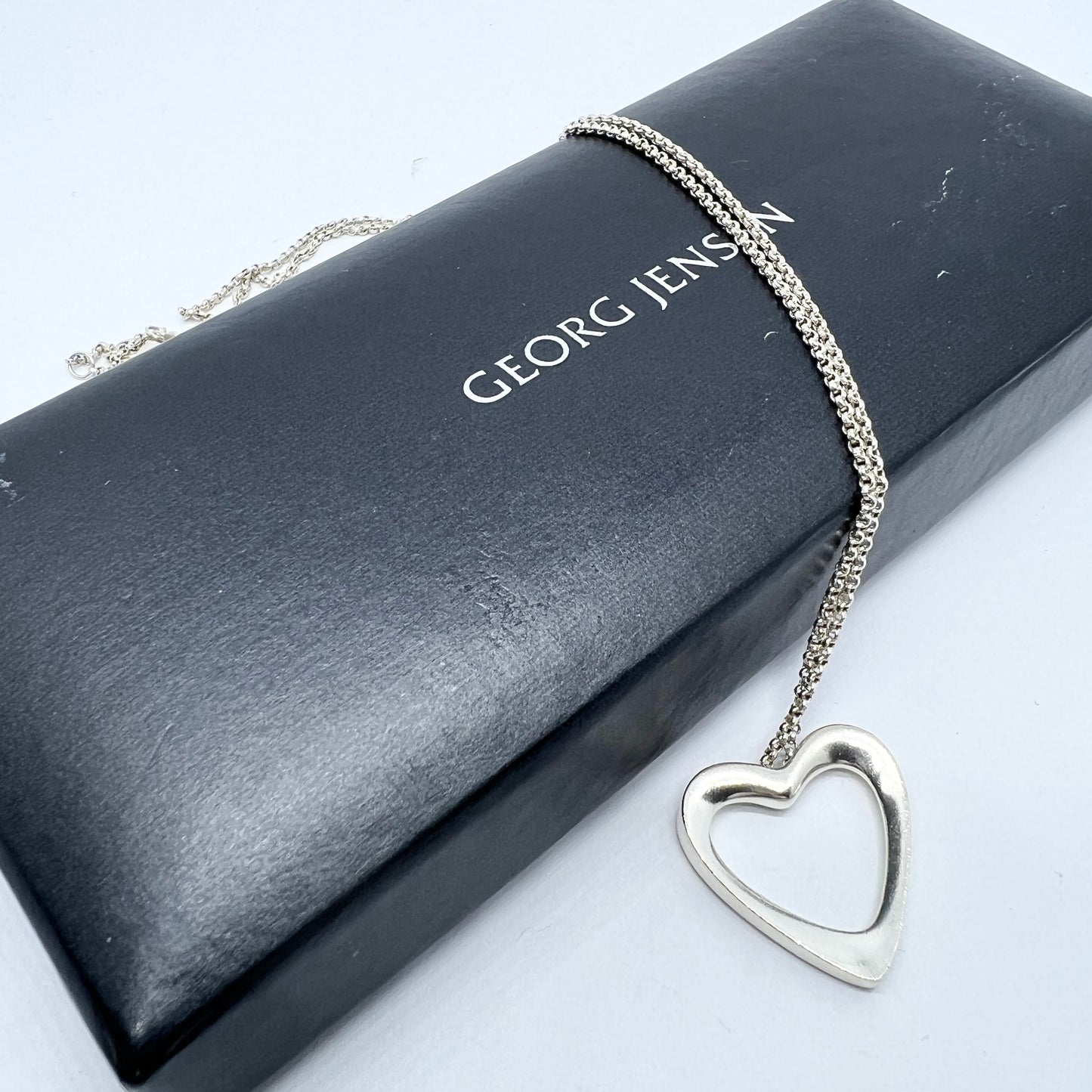 Georg Jensen, Denmark. Sterling Silver Heart Pendant Necklace. The Artist Heart Collection 2014.