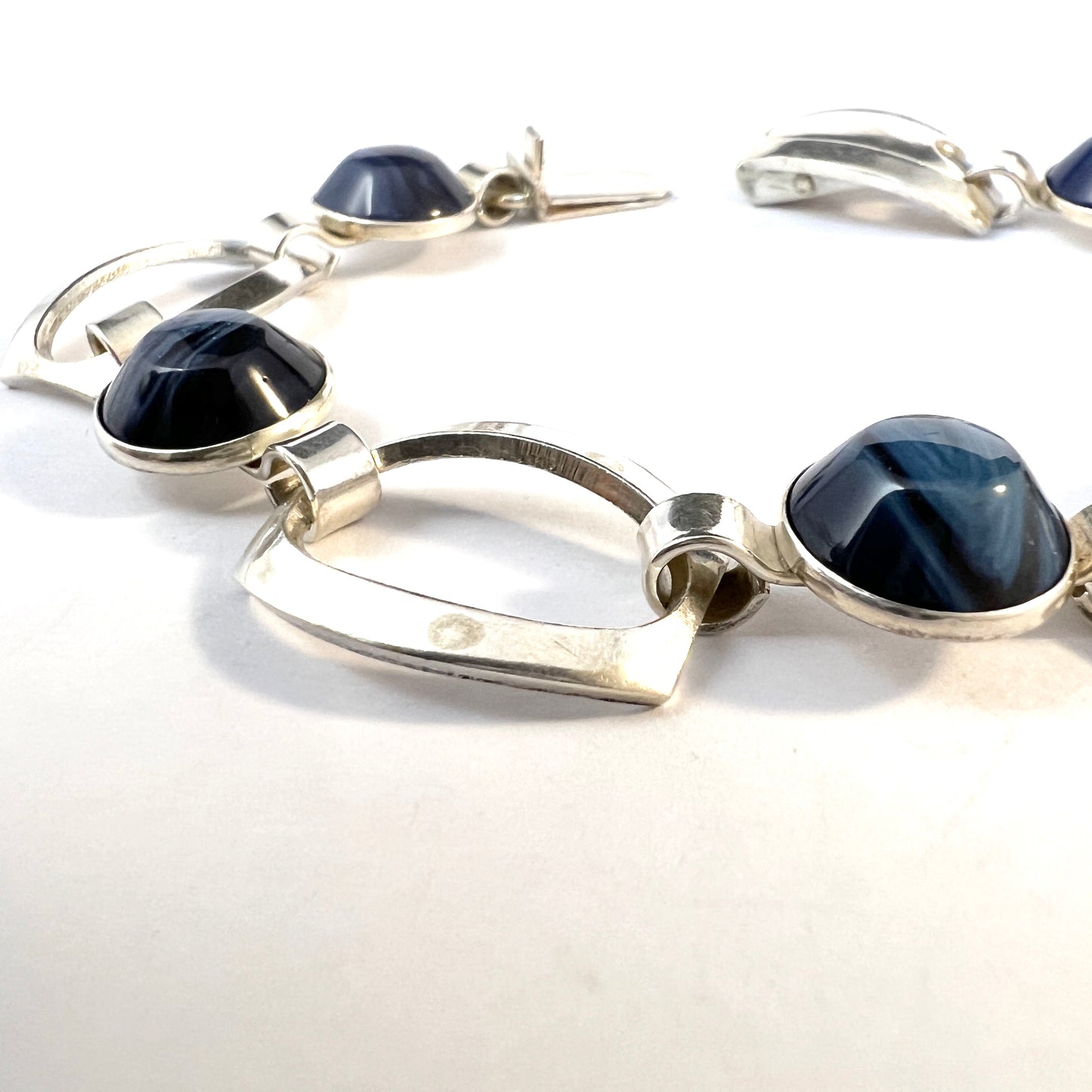 Victor Janson, Sweden 1969. Vintage Sterling Silver Bergslagen-stone Bracelet.