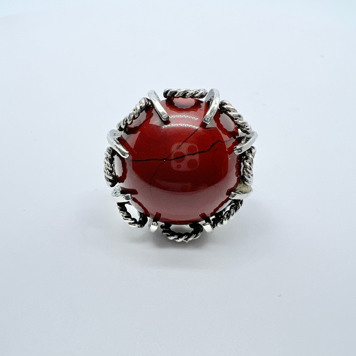 Erik Granit, Finland year 1971 Vintage Sterling Silver Jasper Ring