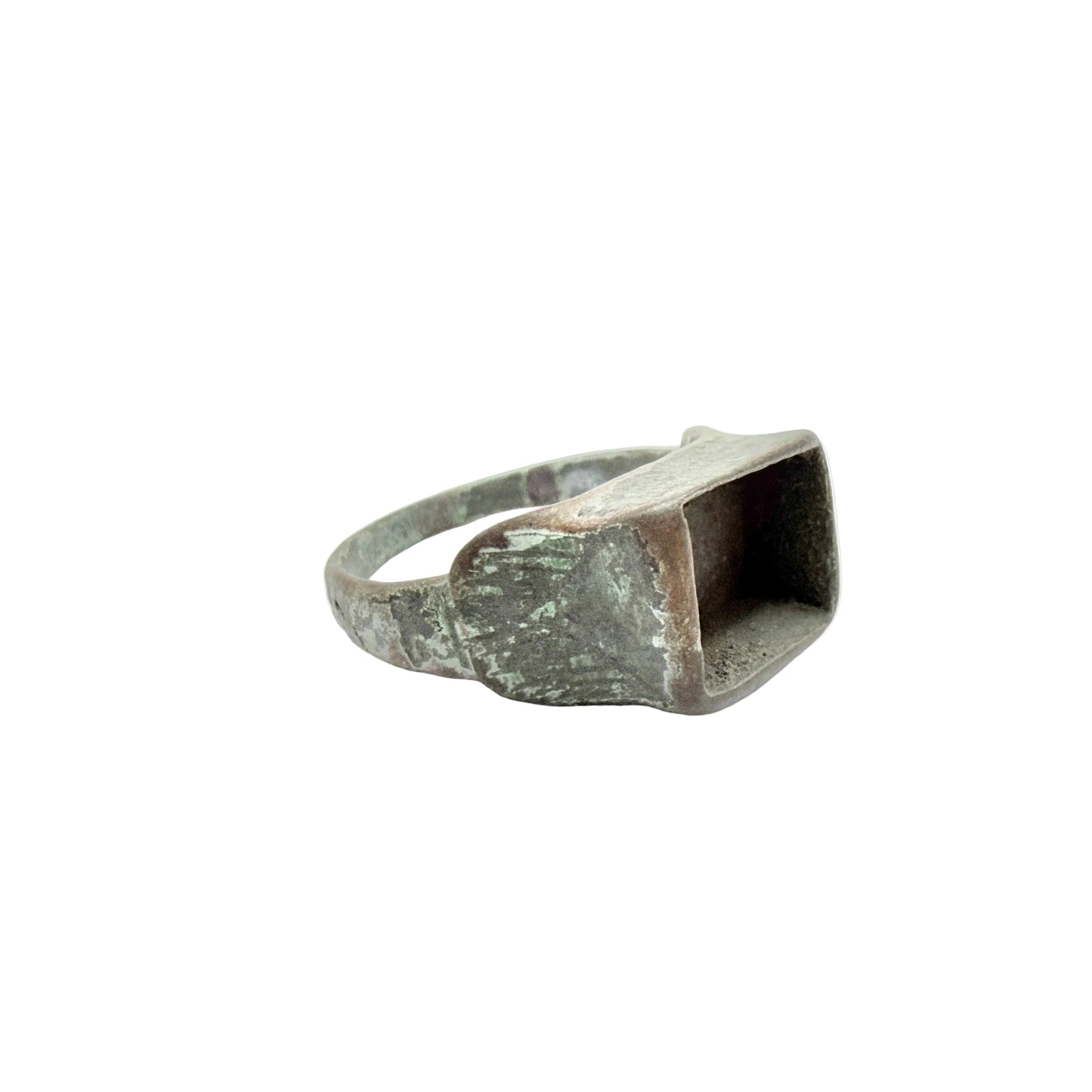 Antique Ancient Bronze Ring. Missing Stone.