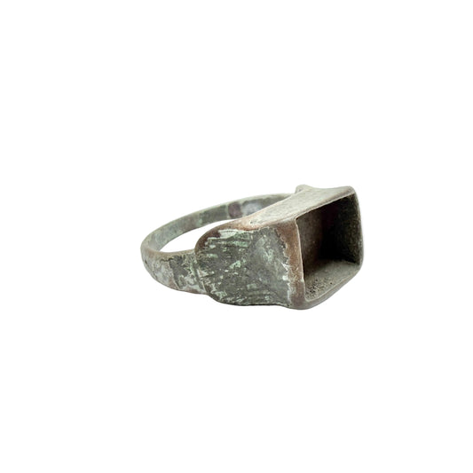 Antique Ancient Bronze Ring. Missing Stone.