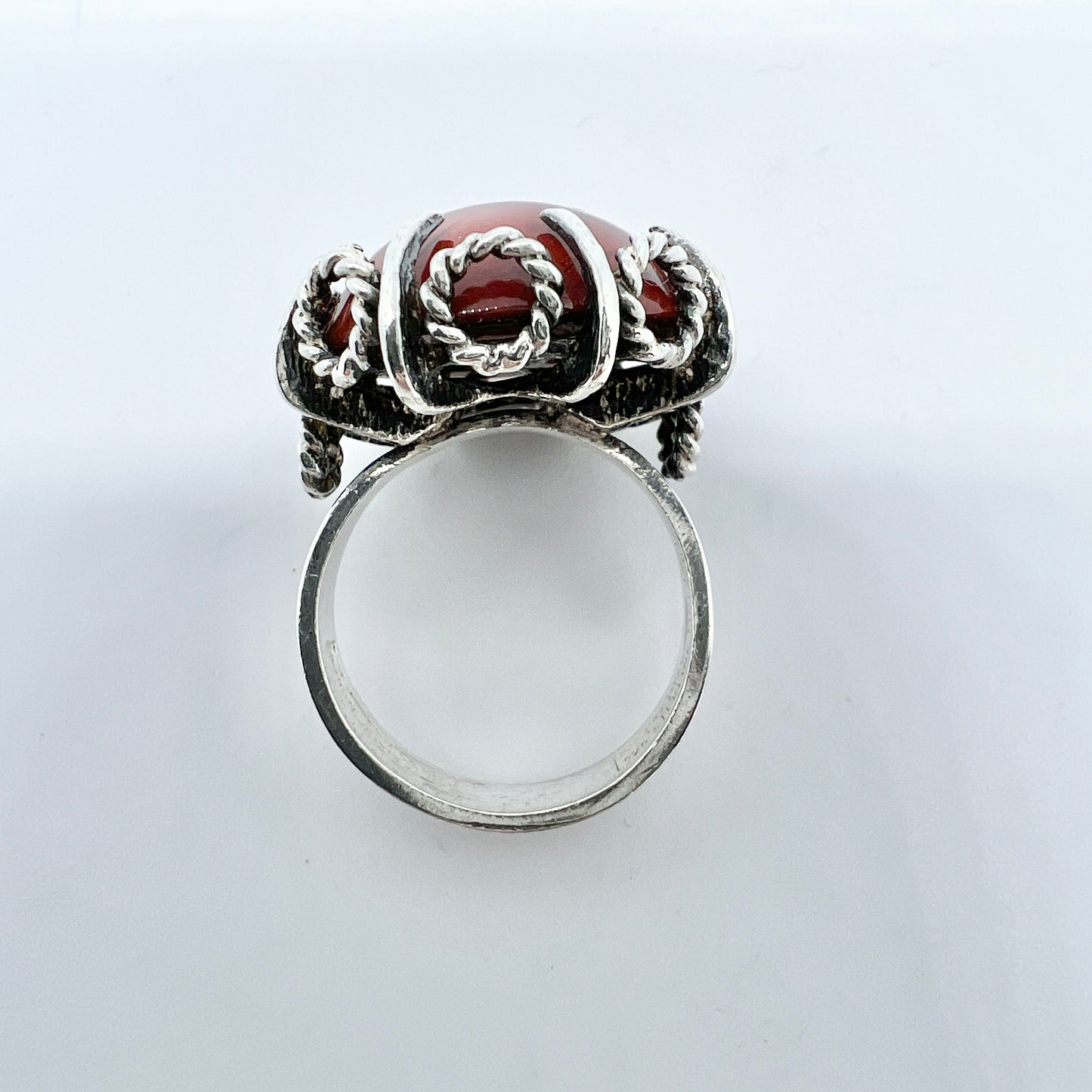 Erik Granit, Finland year 1971 Vintage Sterling Silver Jasper Ring