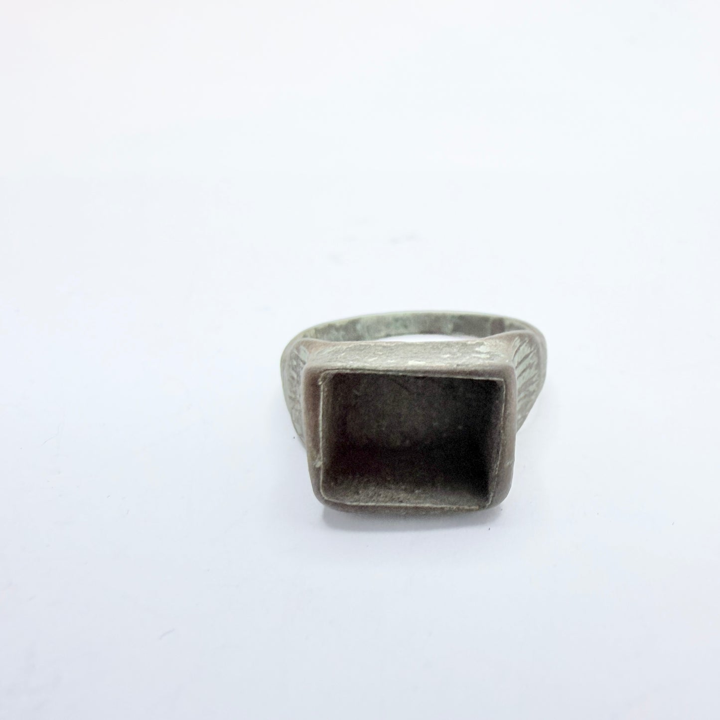 Antique Ancient Bronze Ring. Missing Stone.