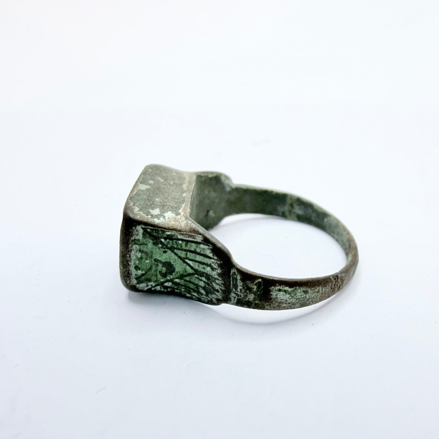 Antique Ancient Bronze Ring. Missing Stone.