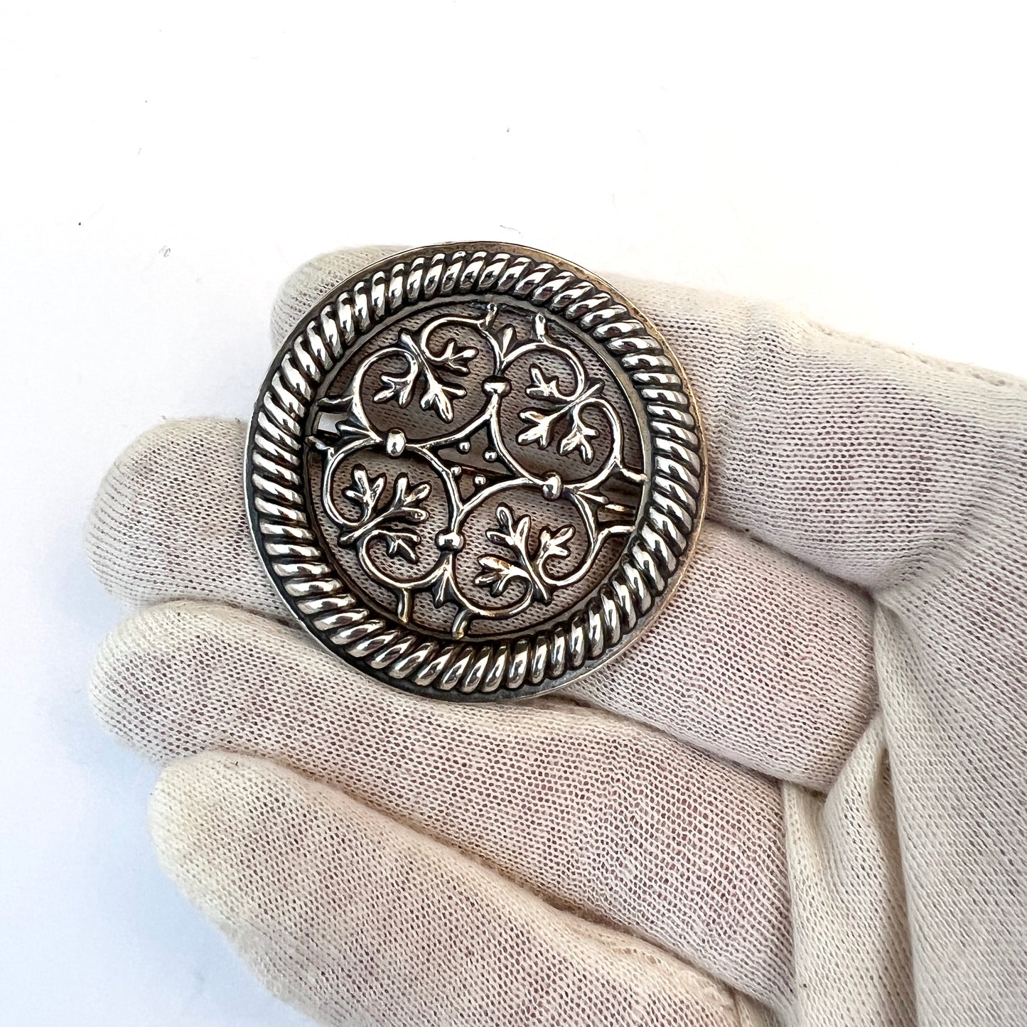 Kalevala Koru, Finland year 1960. Vintage Solid Silver Brooch.