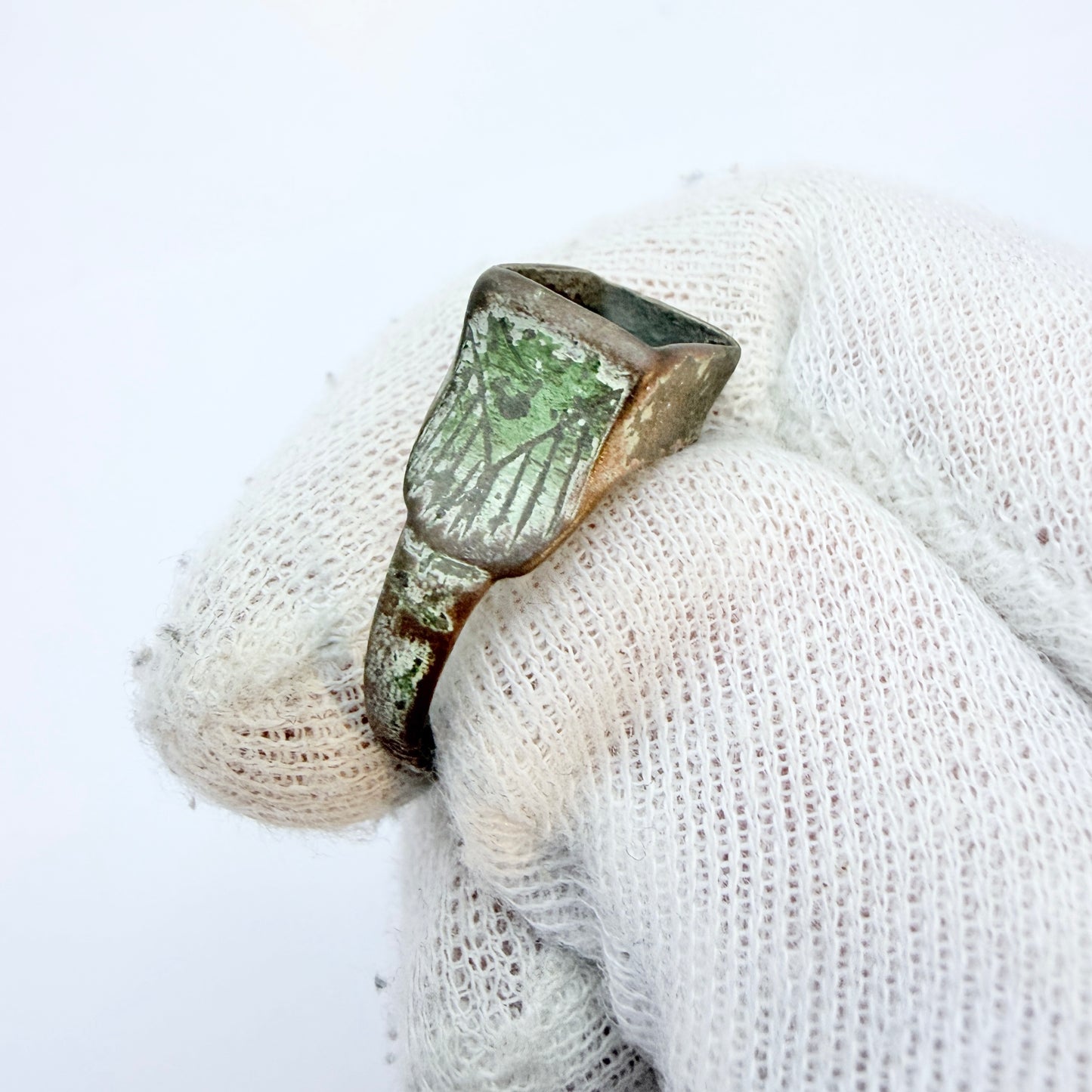 Antique Ancient Bronze Ring. Missing Stone.