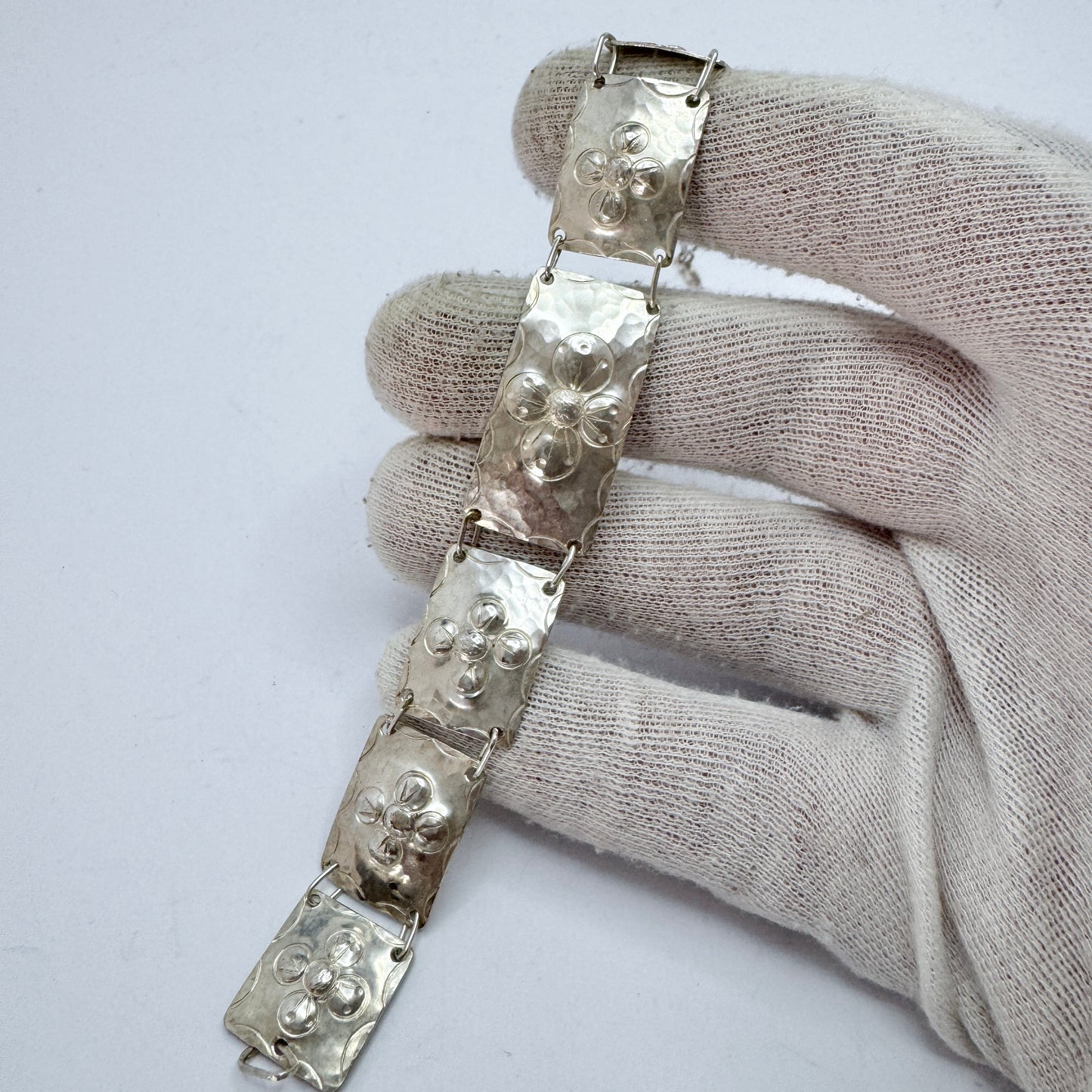 Hedberg, Arvidsjaur, Sweden 1930-40s. Vintage Solid Silver Bracelet.