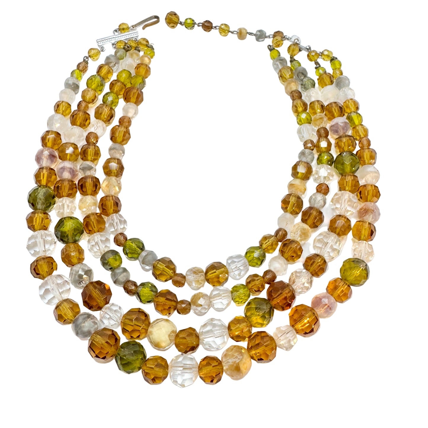 Vintage c 1960s. Costume Jewelry 4 Strand Necklace. Prob. Italy.