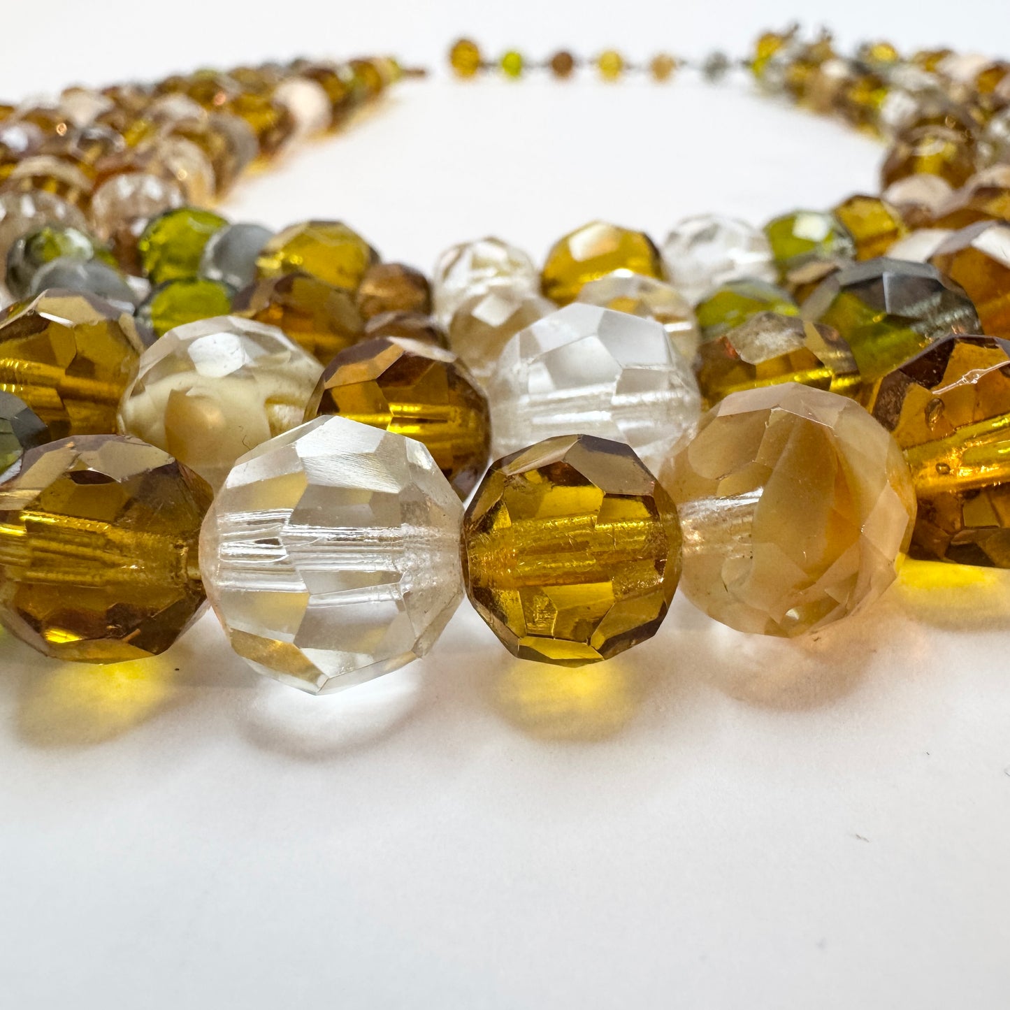 Vintage c 1960s. Costume Jewelry 4 Strand Necklace. Prob. Italy.