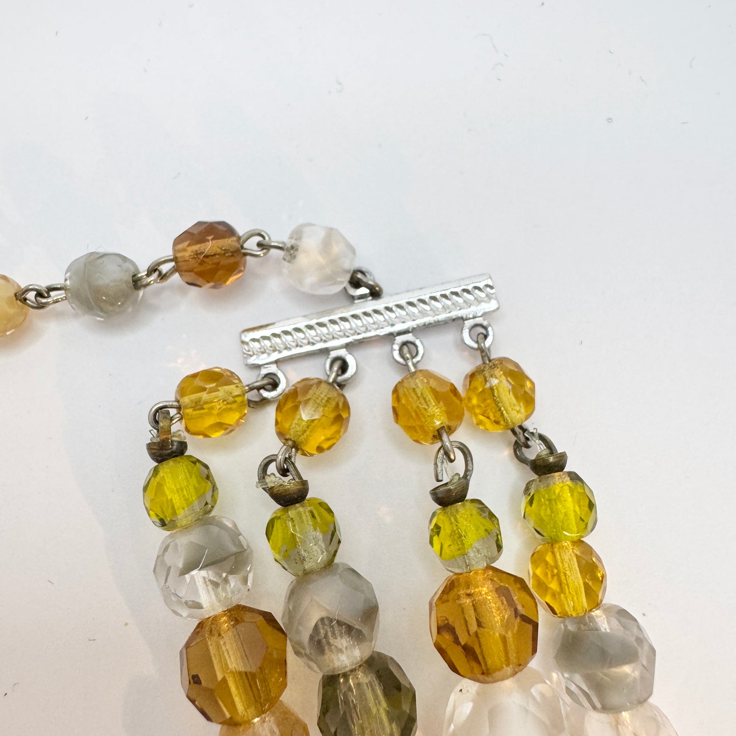 Vintage c 1960s. Costume Jewelry 4 Strand Necklace. Prob. Italy.