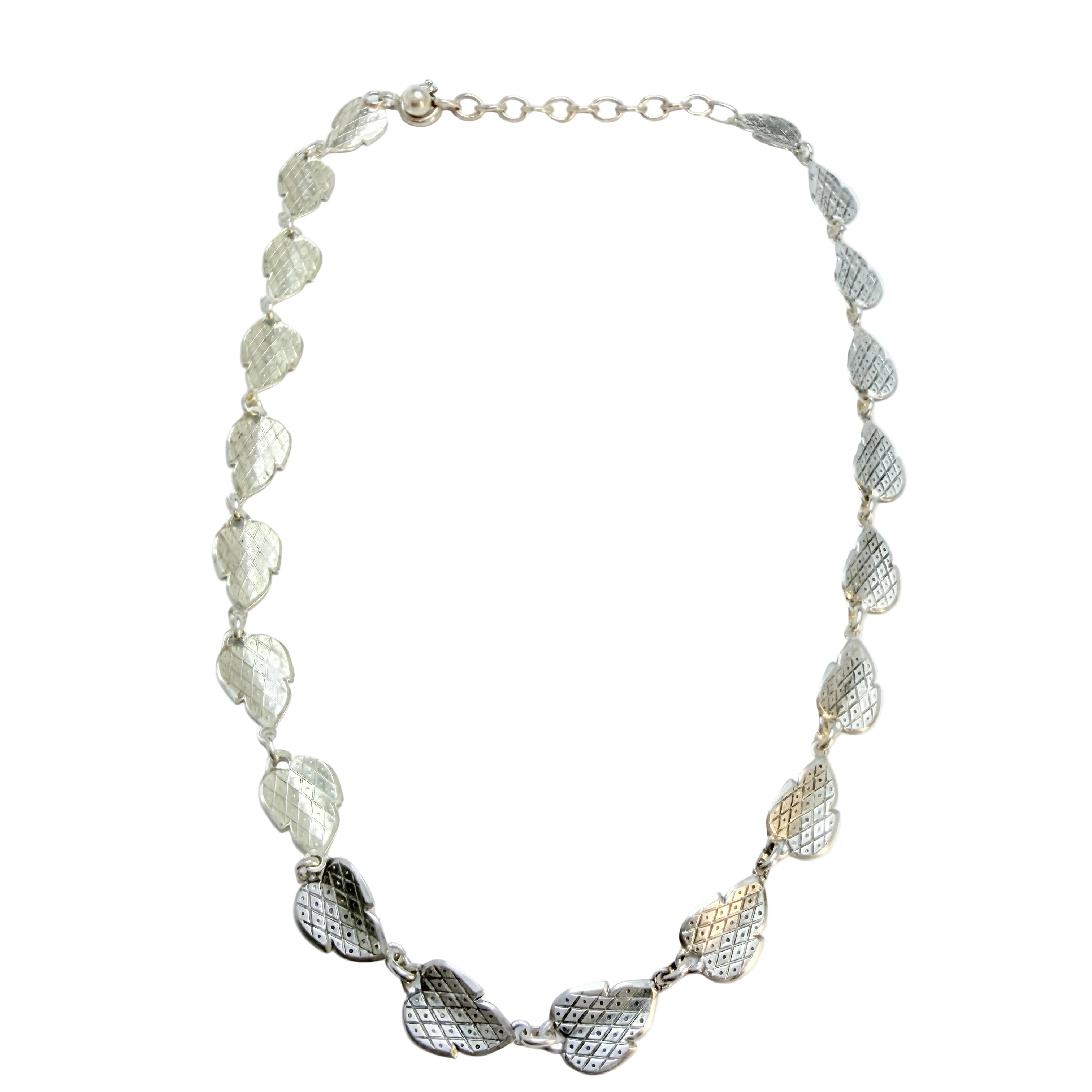 TeKa, Germany. Vintage ca 1960 Solid Silver Leaf Necklace. – T