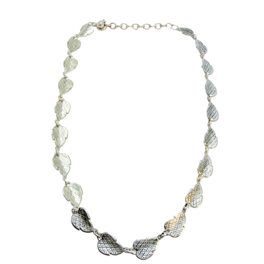 TeKa, Germany. Vintage ca 1960 Solid Silver Leaf Necklace.
