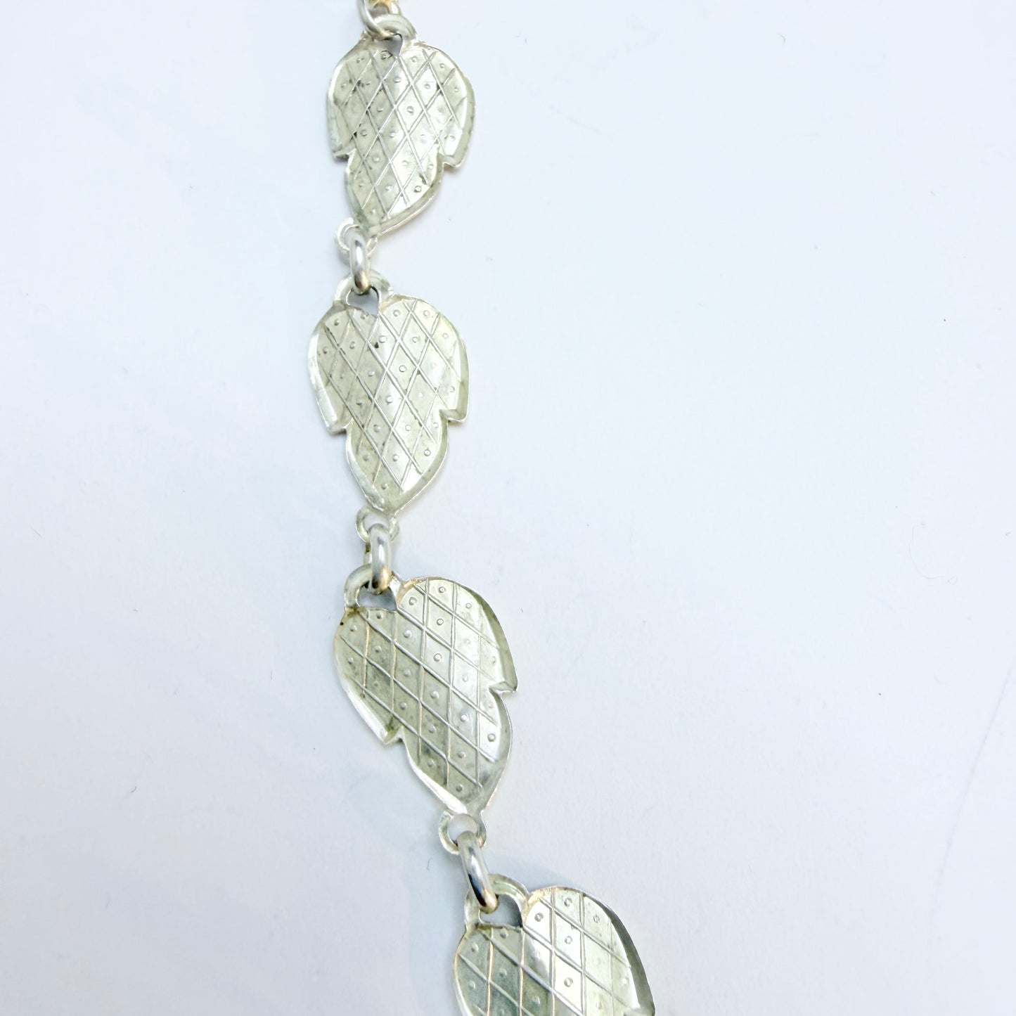 TeKa, Germany. Vintage ca 1960 Solid Silver Leaf Necklace.