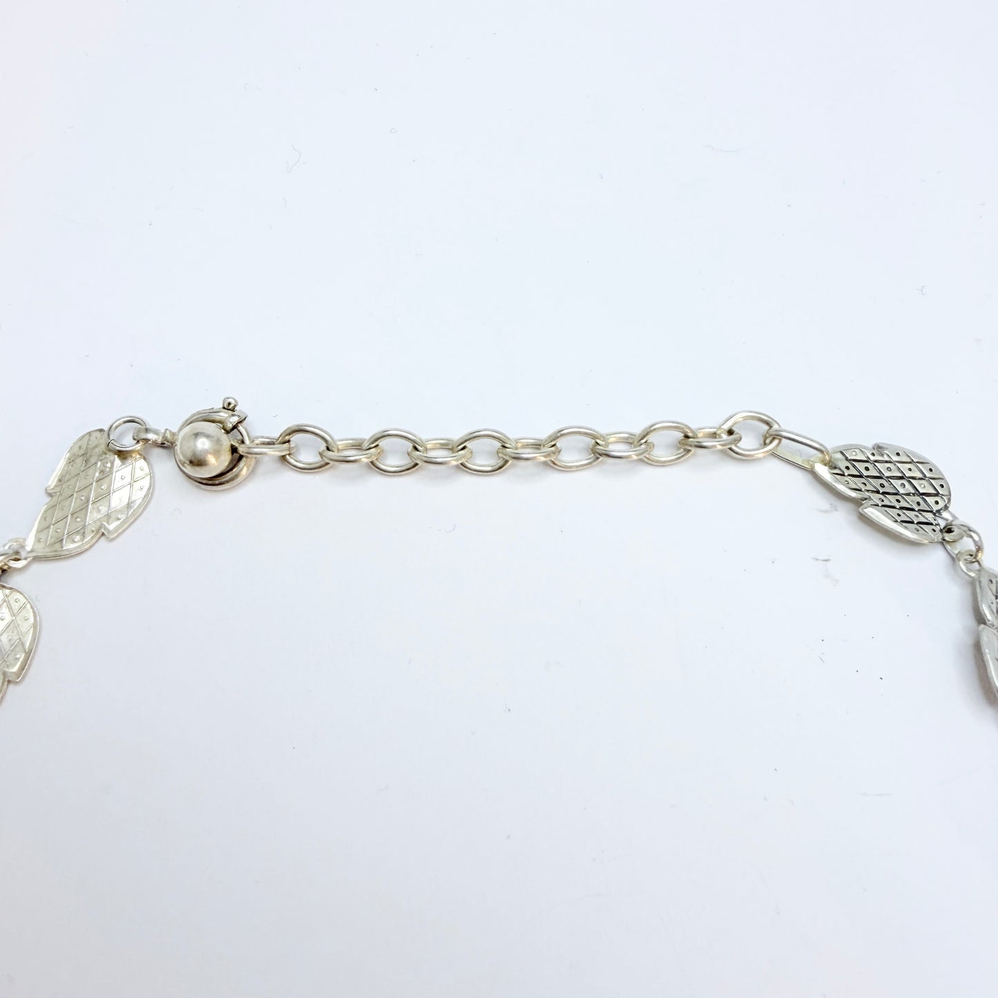 TeKa, Germany. Vintage ca 1960 Solid Silver Leaf Necklace.