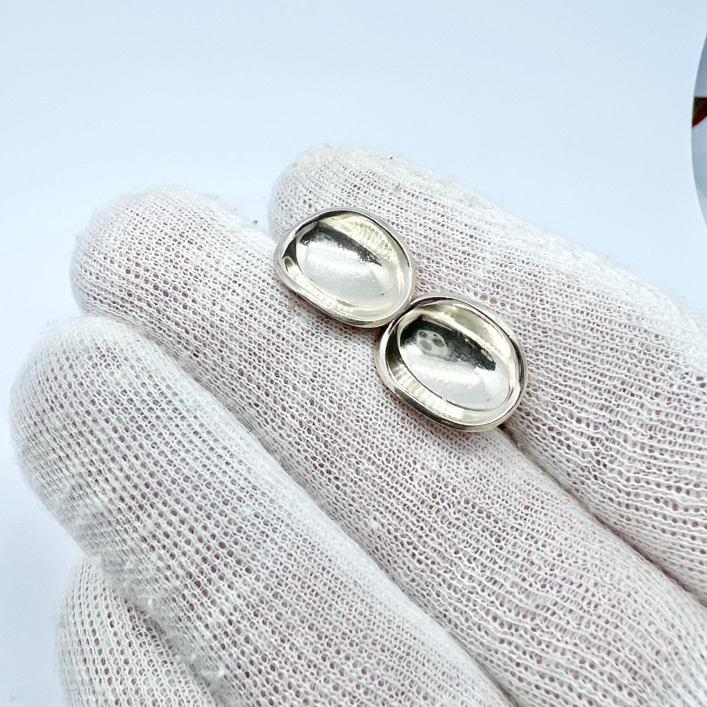 Sigurd Persson for Stigbert, Sweden 1954. Sterling Silver Bowl Earrings