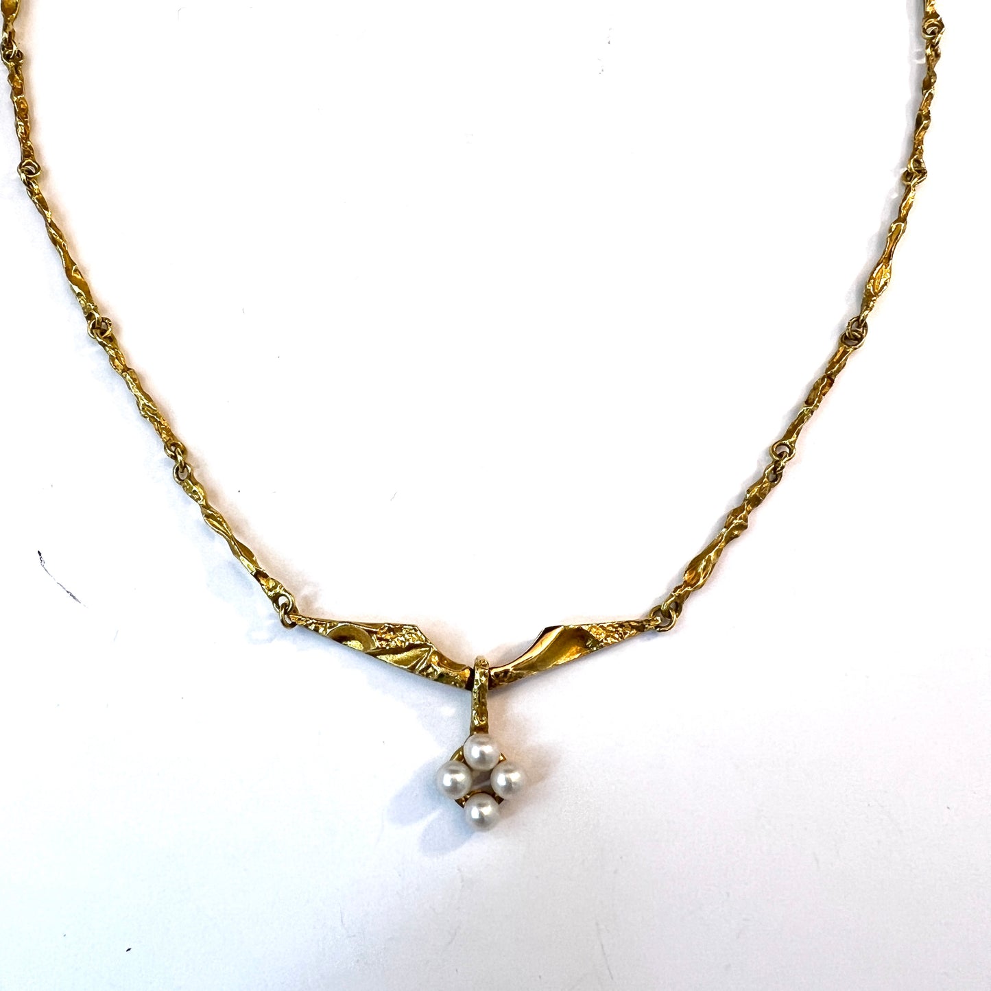 Bjorn Weckstrom for Lapponia, Finland 1999. Vintage 18k Gold Pearl Necklace.