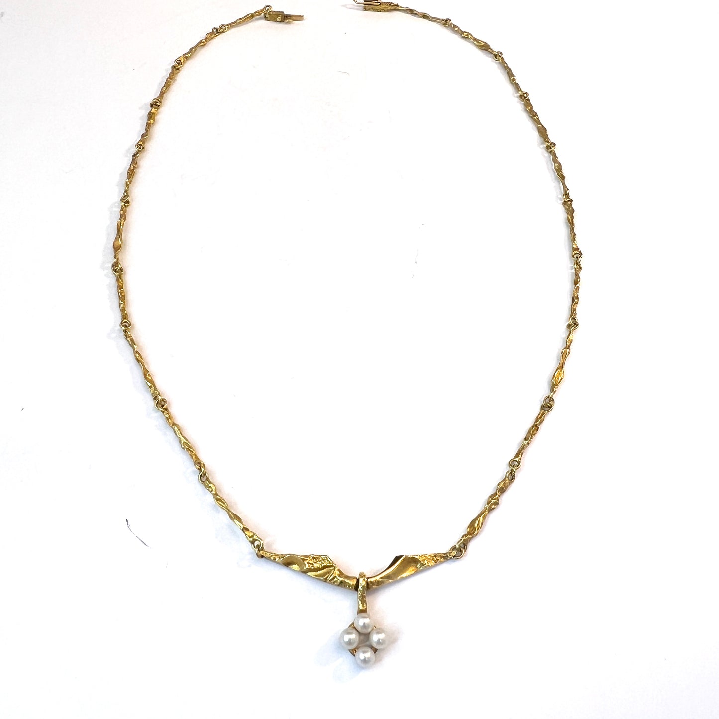 Bjorn Weckstrom for Lapponia, Finland 1999. Vintage 18k Gold Pearl Necklace.