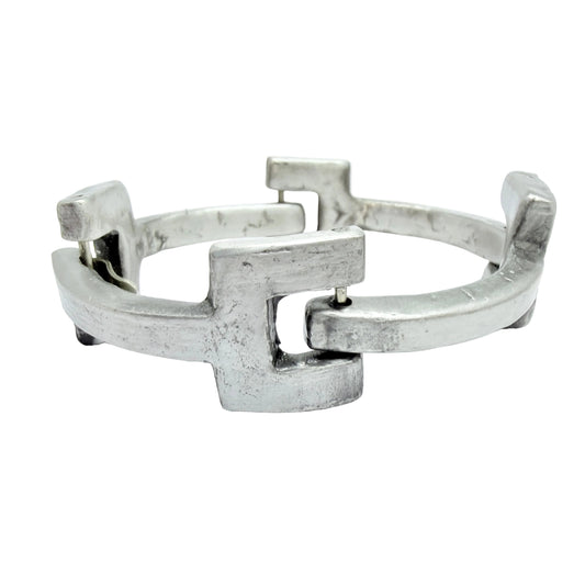 Anders Andersen, Denmark 1970s. Chunky Brutalist Pewter Bracelet.