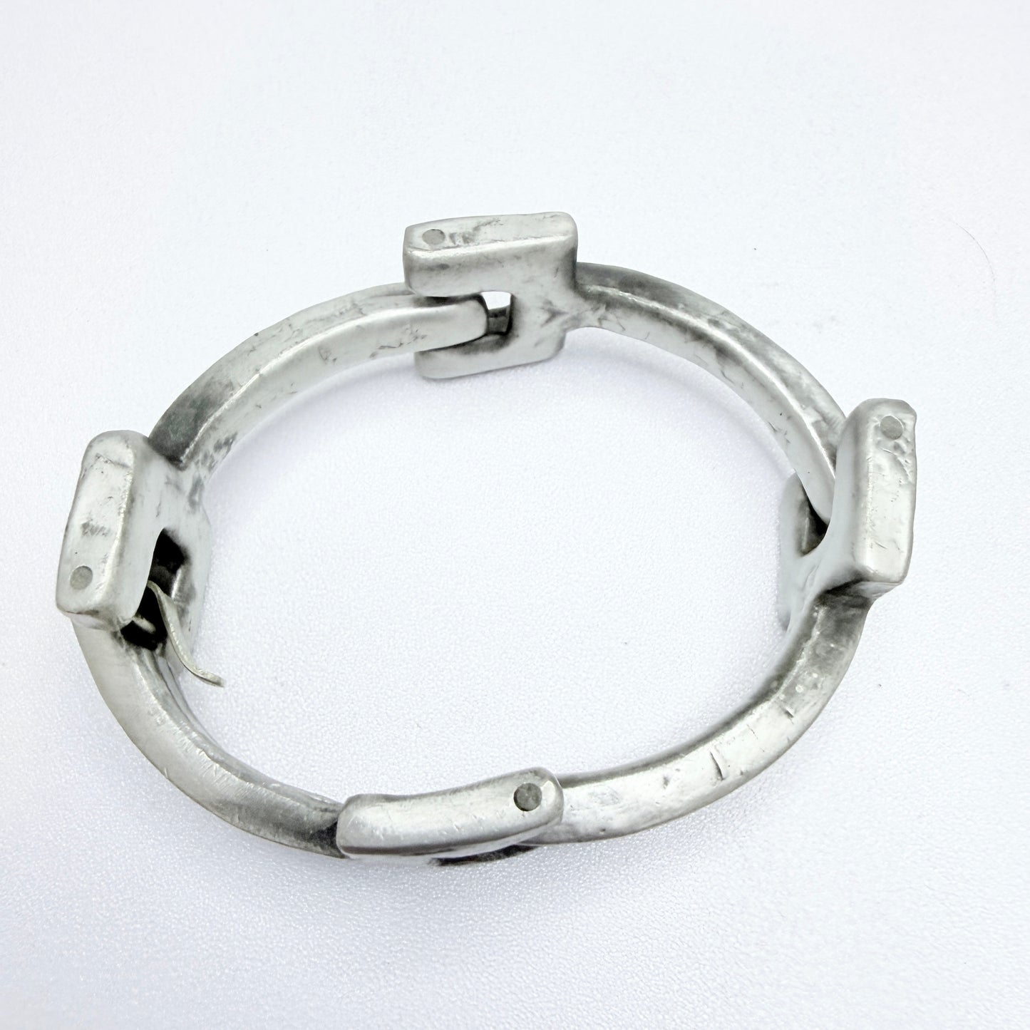 Anders Andersen, Denmark 1970s. Chunky Brutalist Pewter Bracelet.