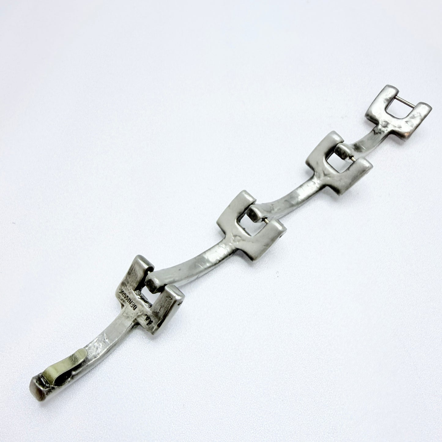 Anders Andersen, Denmark 1970s. Chunky Brutalist Pewter Bracelet.