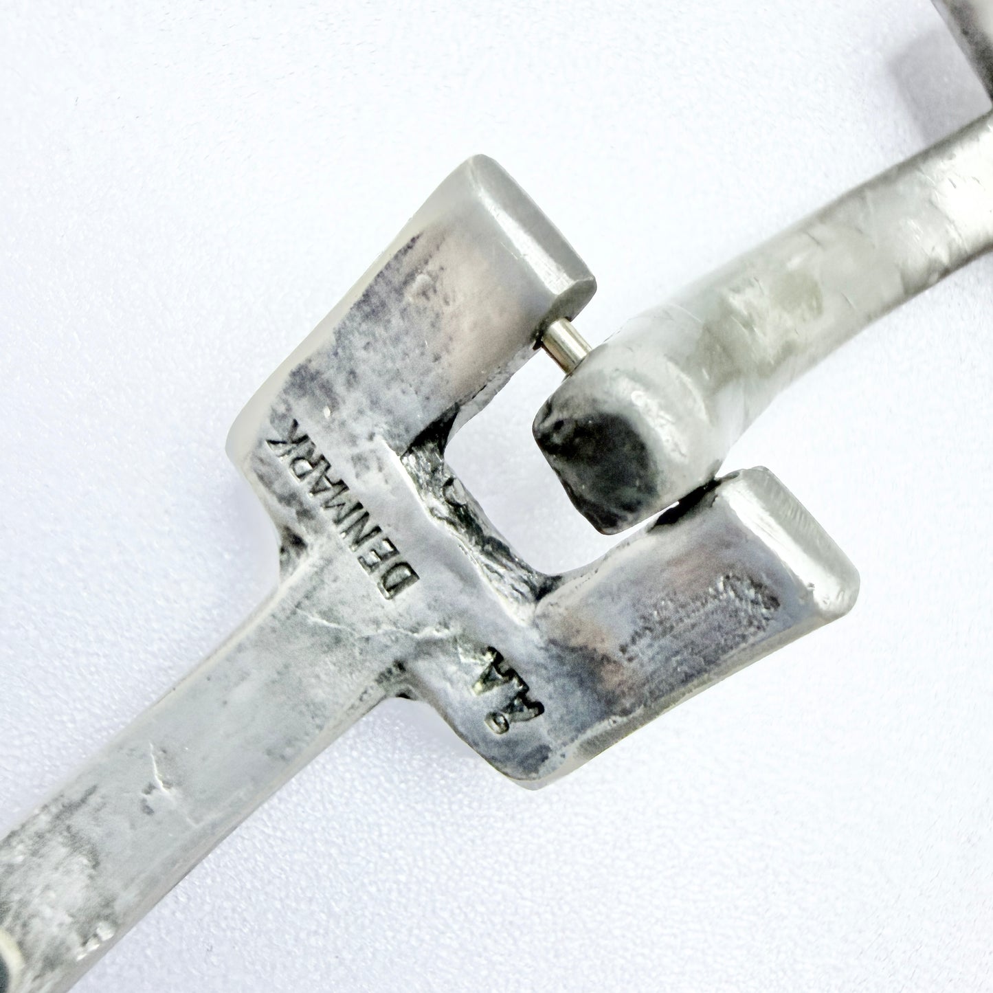Anders Andersen, Denmark 1970s. Chunky Brutalist Pewter Bracelet.