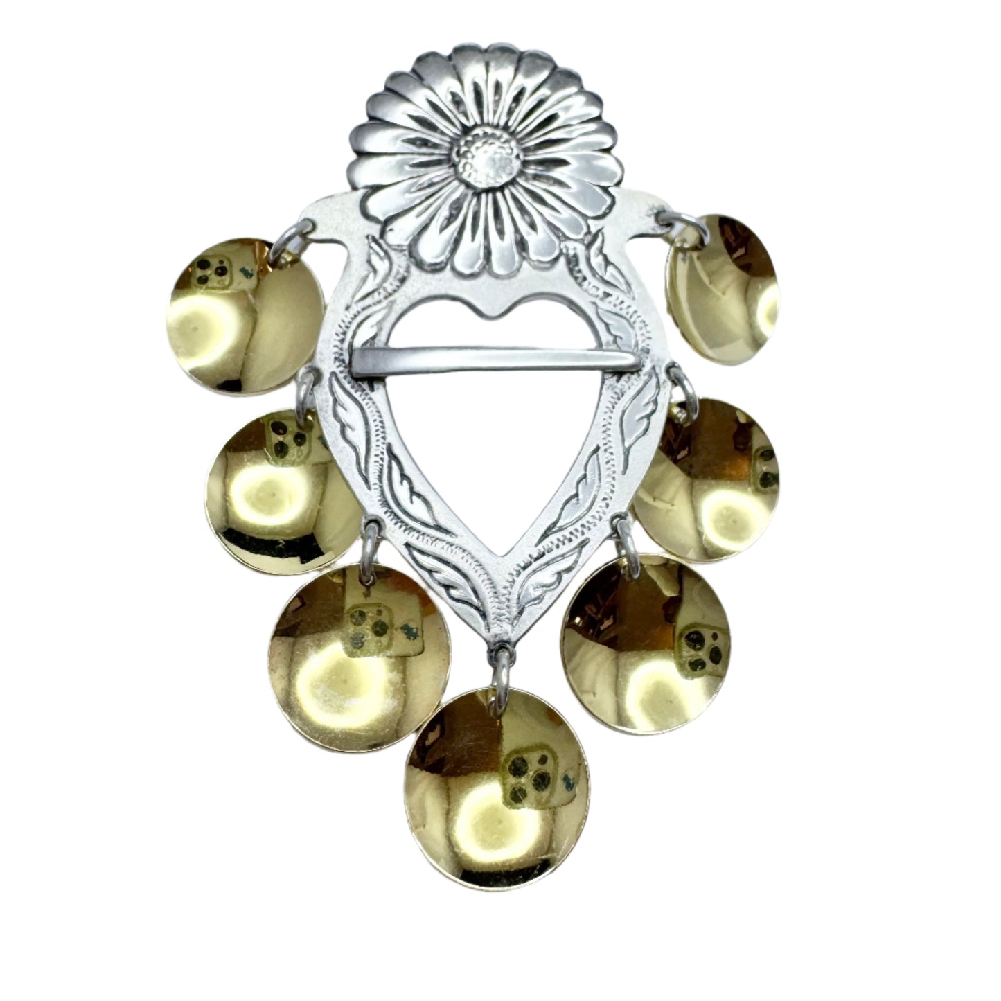 Segir, Sweden 1950s. Vintage Sterling Silver Traditional Heart Brooch.