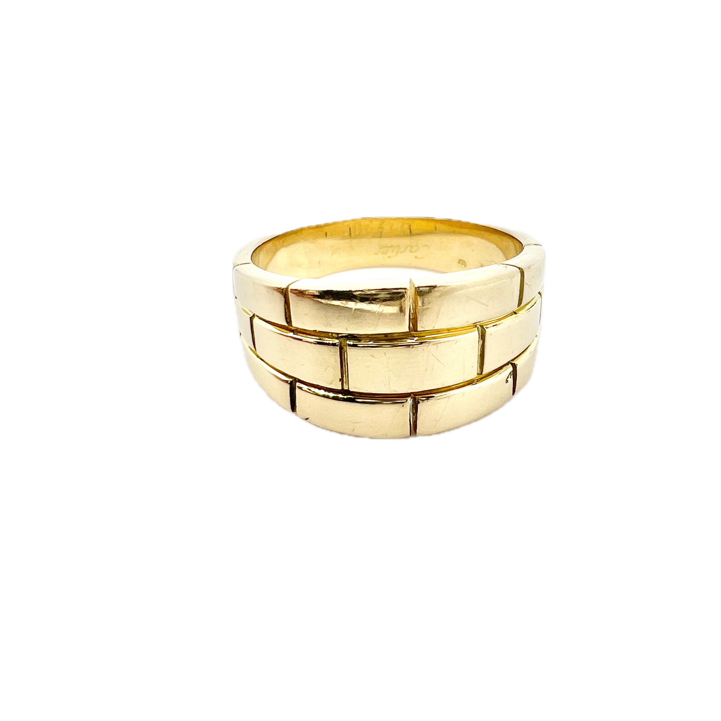 Cartier 1990. Vintage 18k gold Ring. Maillon Panthère Brick Link