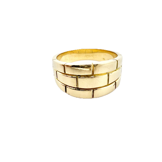 Cartier 1990. Vintage 18k gold Ring. Maillon Panthère Brick Link