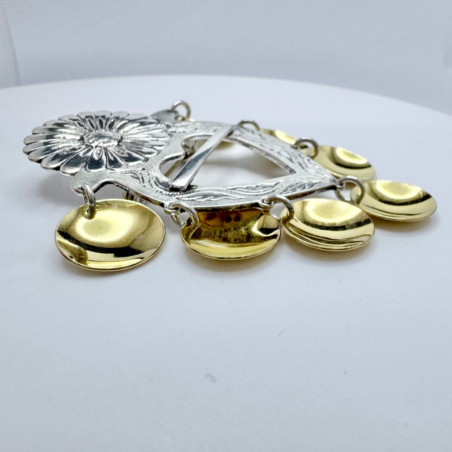 Segir, Sweden 1950s. Vintage Sterling Silver Traditional Heart Brooch.