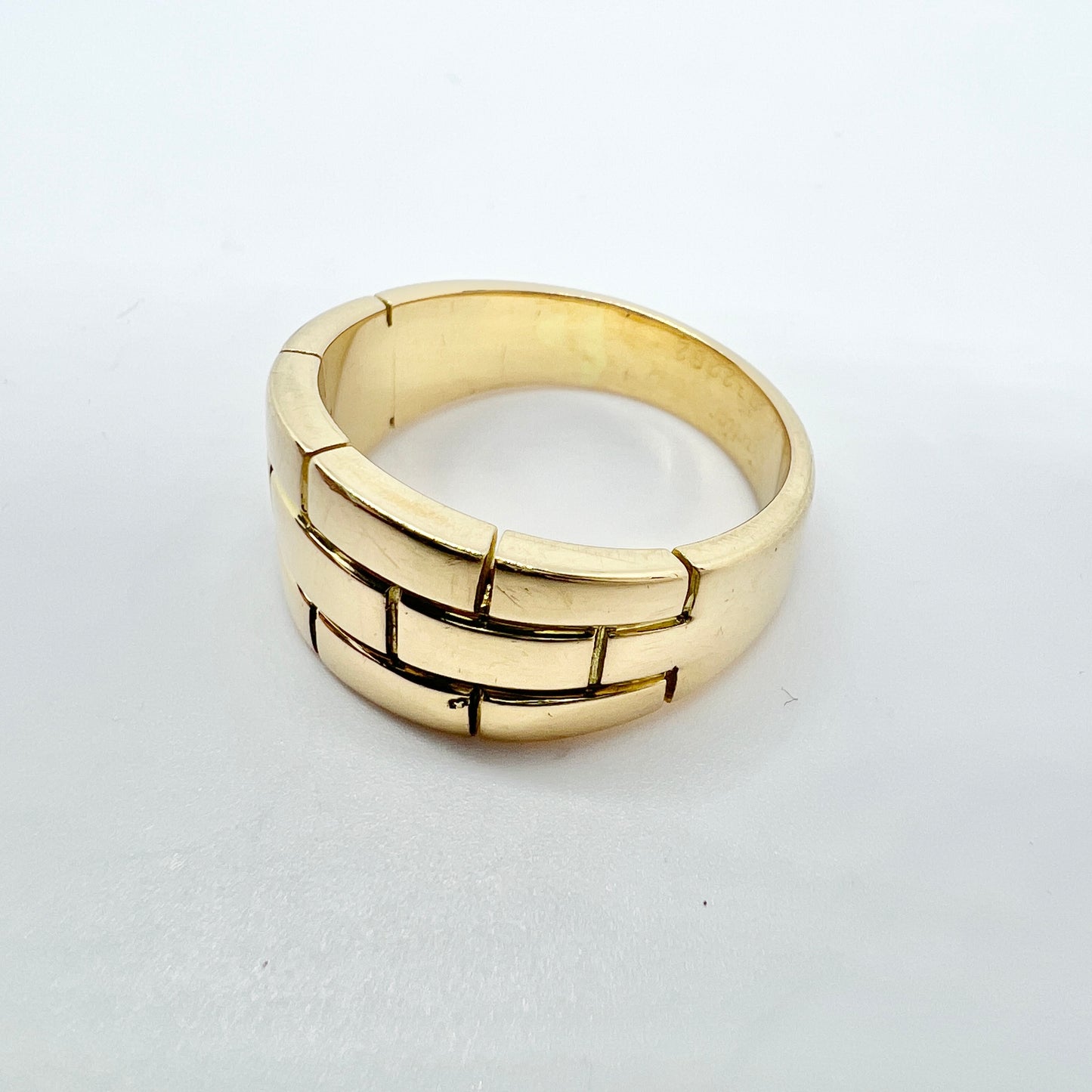 Cartier 1990. Vintage 18k gold Ring. Maillon Panthère Brick Link