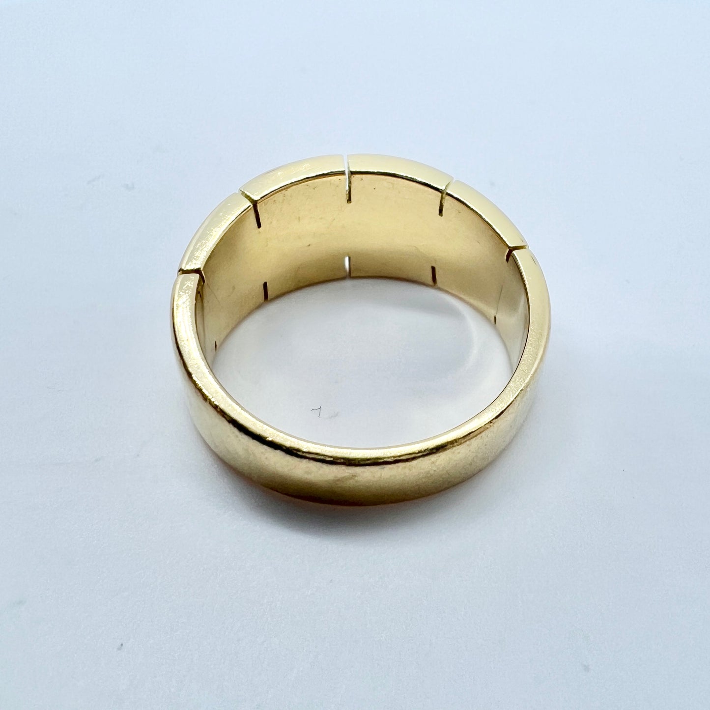 Cartier 1990. Vintage 18k gold Ring. Maillon Panthère Brick Link