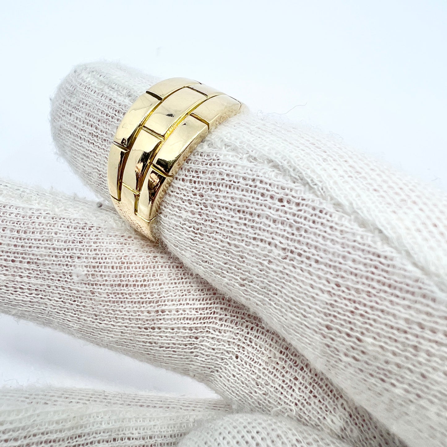 Cartier 1990. Vintage 18k gold Ring. Maillon Panthère Brick Link