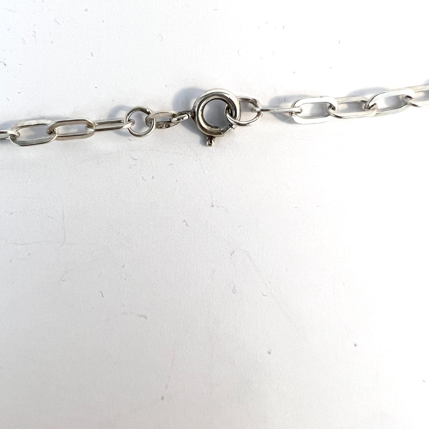 Gunnar Asp, Sweden 1969. Solid Silver Bergslagen-stone Pendant Necklace.