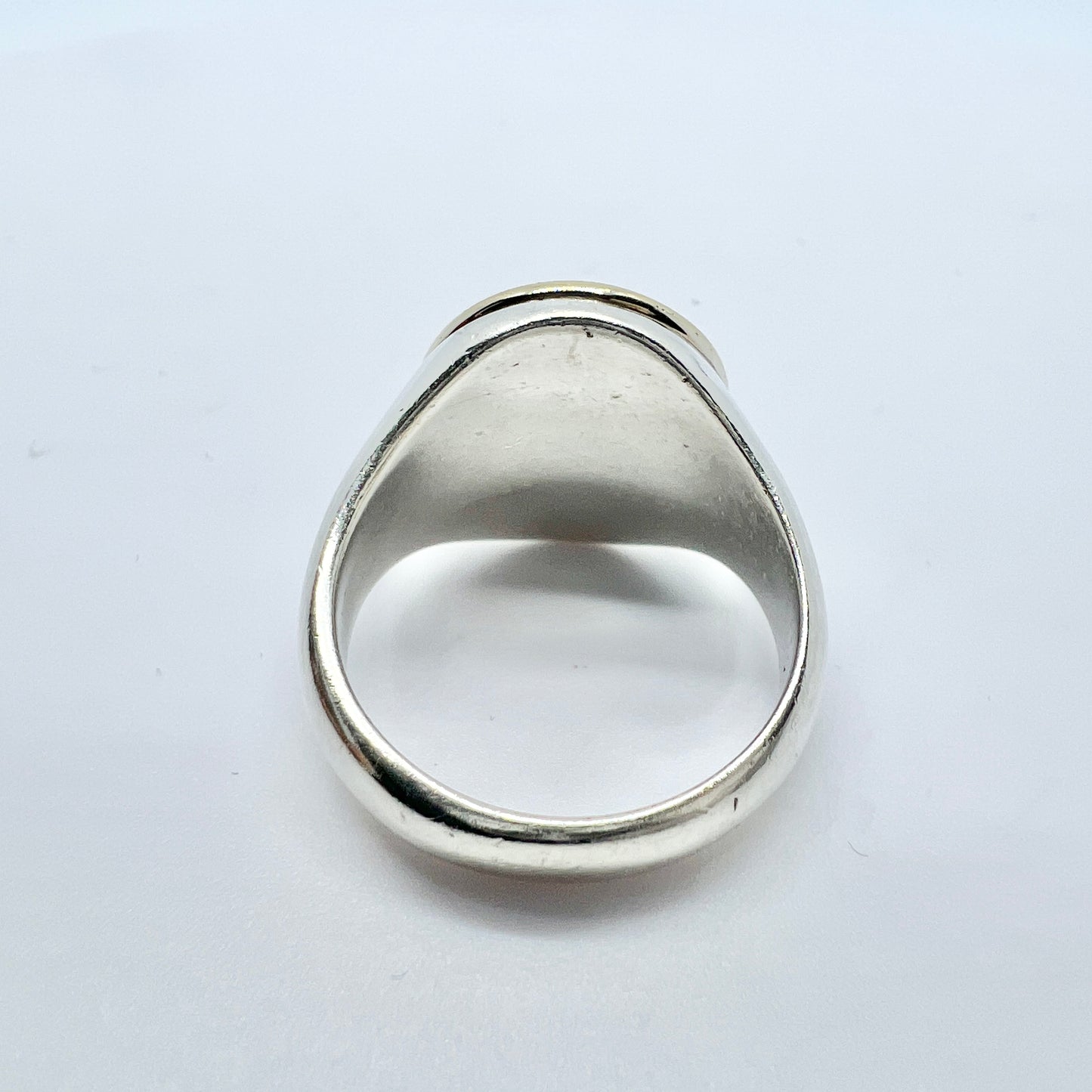 Tiffany & Co 1999. Vintage Sterling Silver 18k Gold MoP Ring.