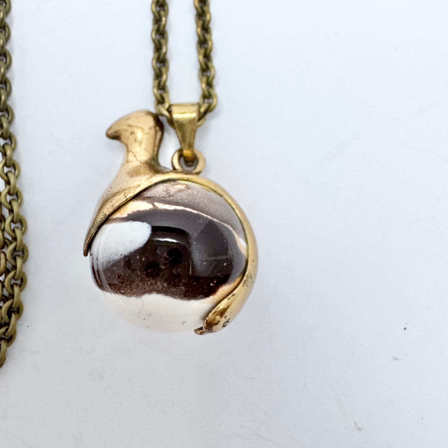 Kimmo Virkkunen for Kalevala Koru, Finland Bronze Töyri Bird Pendant Necklace