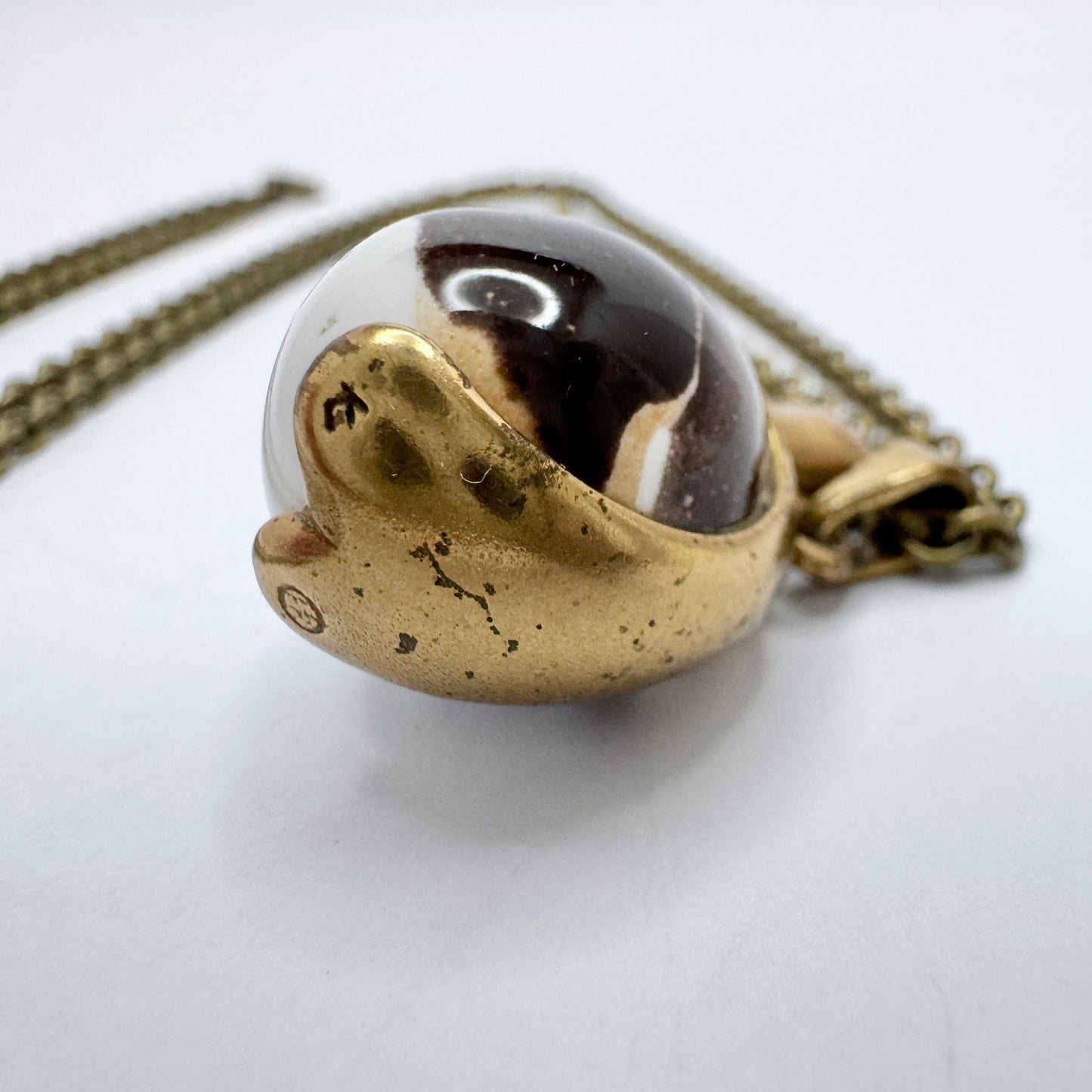 Kimmo Virkkunen for Kalevala Koru, Finland Bronze Töyri Bird Pendant Necklace