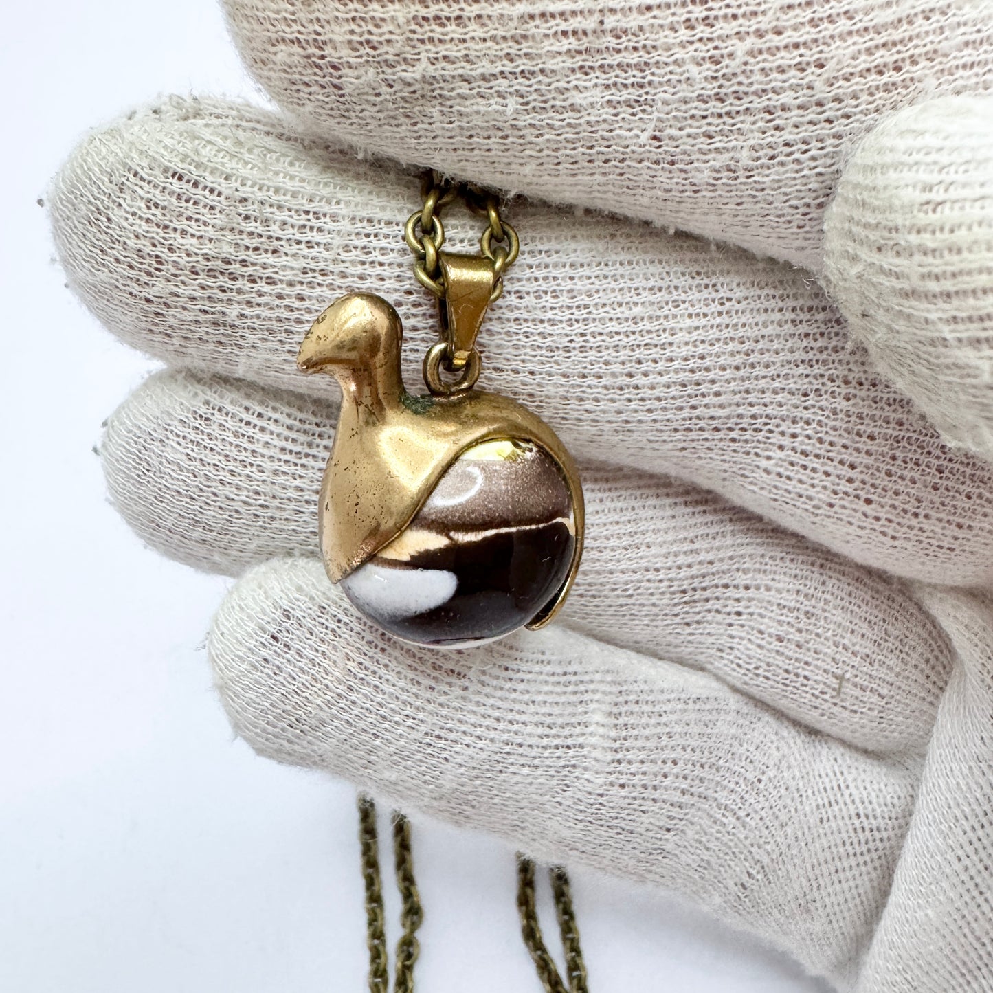 Kimmo Virkkunen for Kalevala Koru, Finland Bronze Töyri Bird Pendant Necklace
