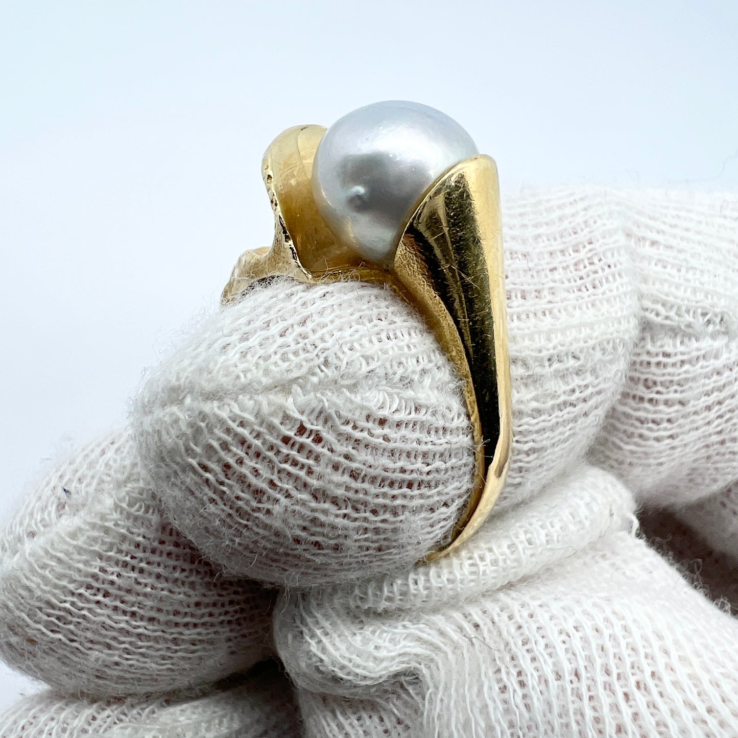 Björn Weckström for Lapponia, Finland 1976. Vintage 18k Gold Pearl Ring.