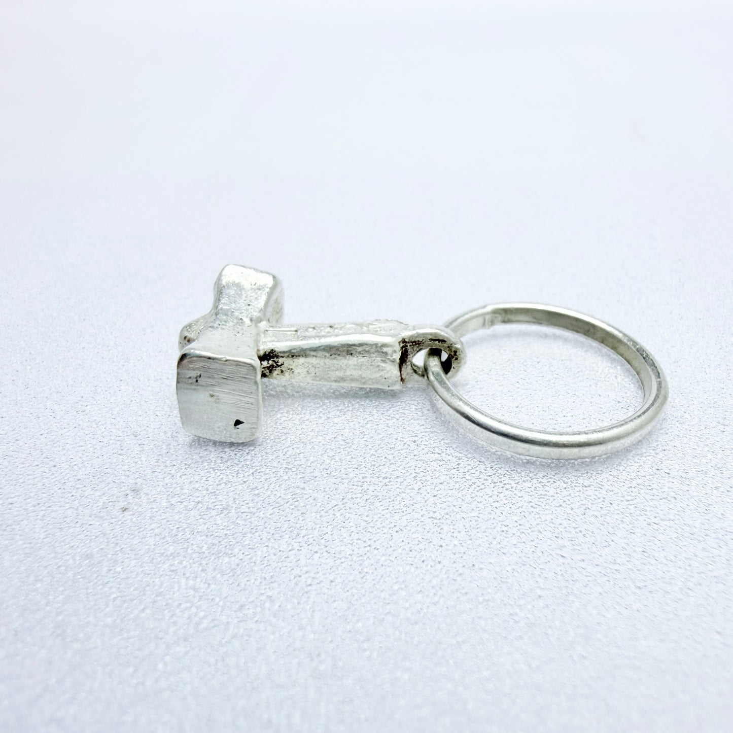 Bo Franzen, Sweden year 1970. Vintage Sterling Silver Viking Copy Thor's Hammer Pendant.