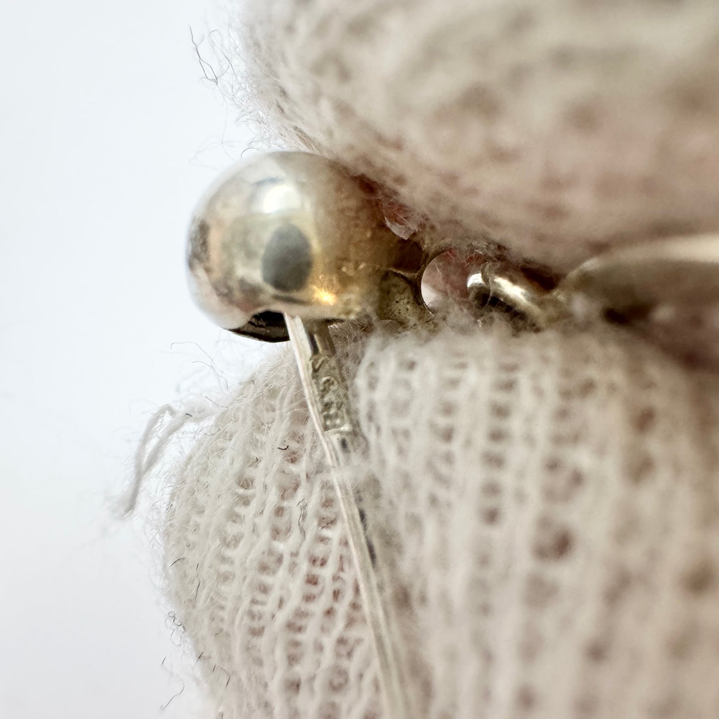 Vintage c 1960 Solid Silver Flower Earrings. Prob. Germany.