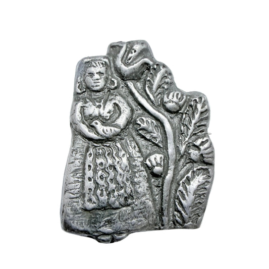 Scandinavia early 1900s. Antique National Romantic Pewter Brooch.