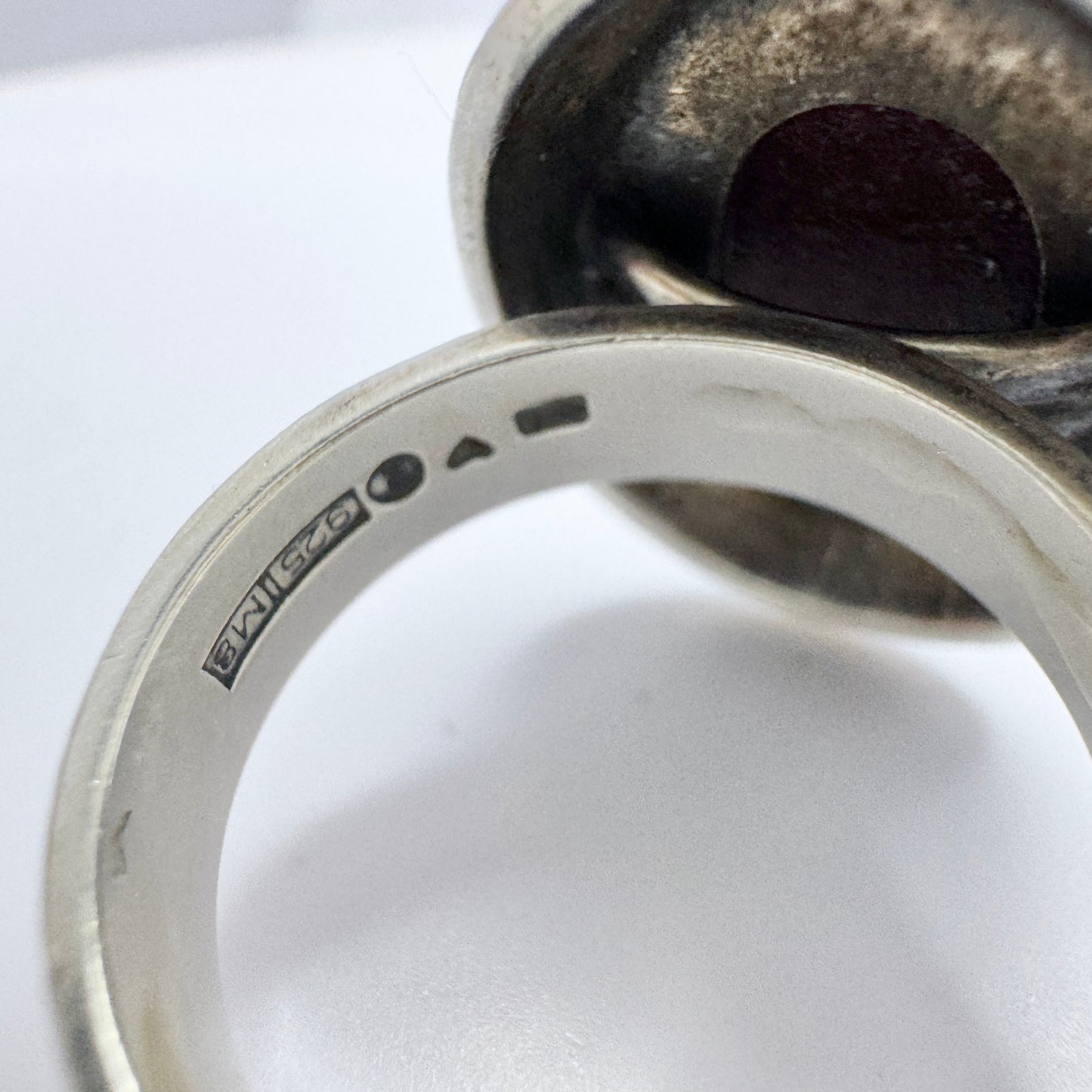 Kalevala Koru, Finland 1989. Vintage Sterling Silver Red Jasper Ring.