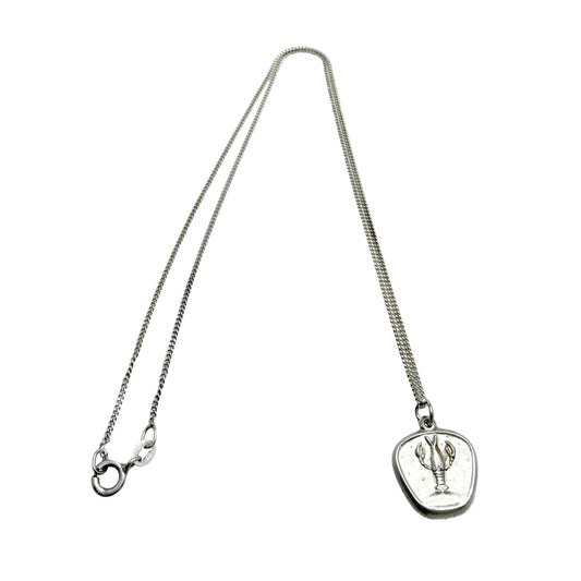 Alton, Sweden 1968, Vintage Sterling Silver Zodiac Cancer Pendant Necklace.