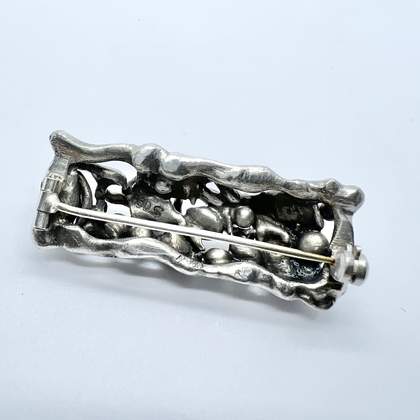 Aage Weimar, Denmark 1940-50s Solid Silver Brooch.