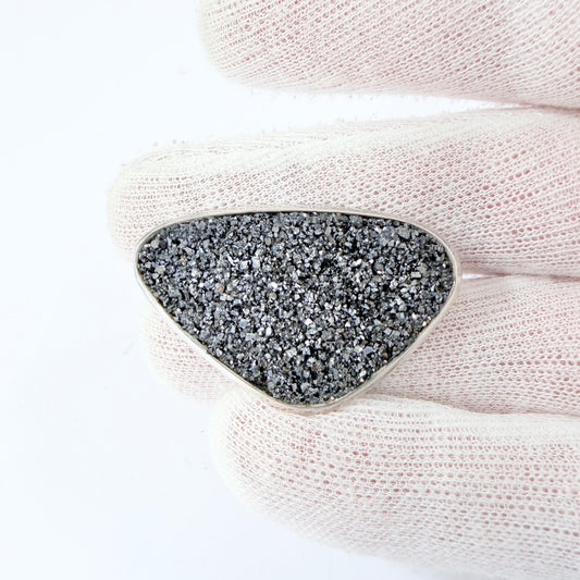 Salamalm, Sweden 1965. Vintage Solid SIlver Silver Ore Brooch.