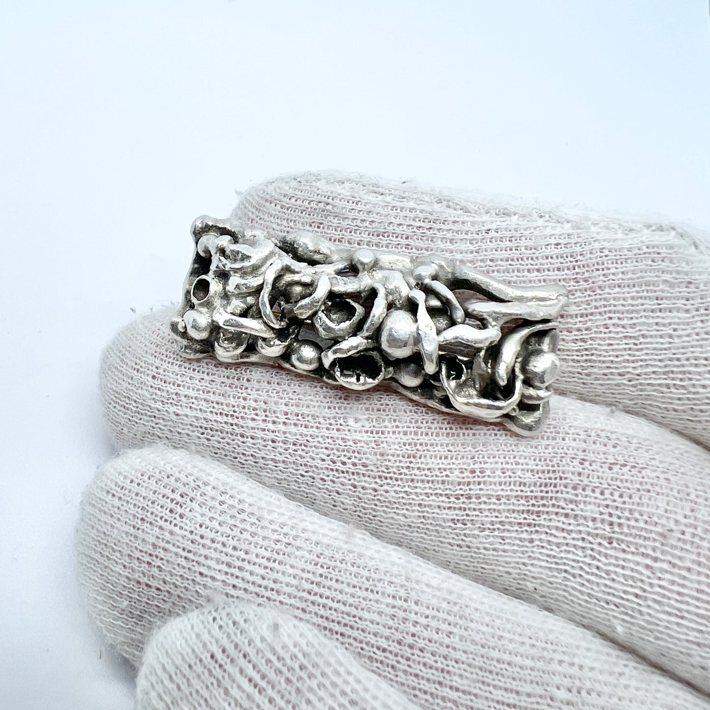 Aage Weimar, Denmark 1940-50s Solid Silver Brooch.