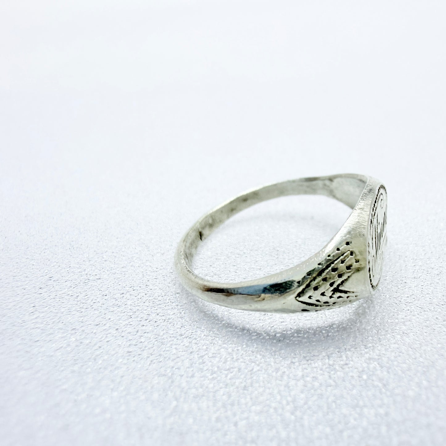 Sweden, early 1900s. Antique Solid Silver Memory Ring