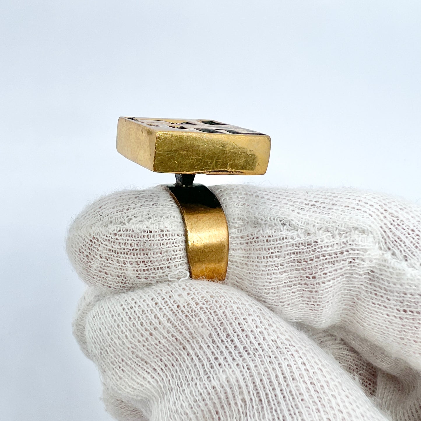 Esa Lukala, Finland 1970s Vintage Modernist Bronze Ring.