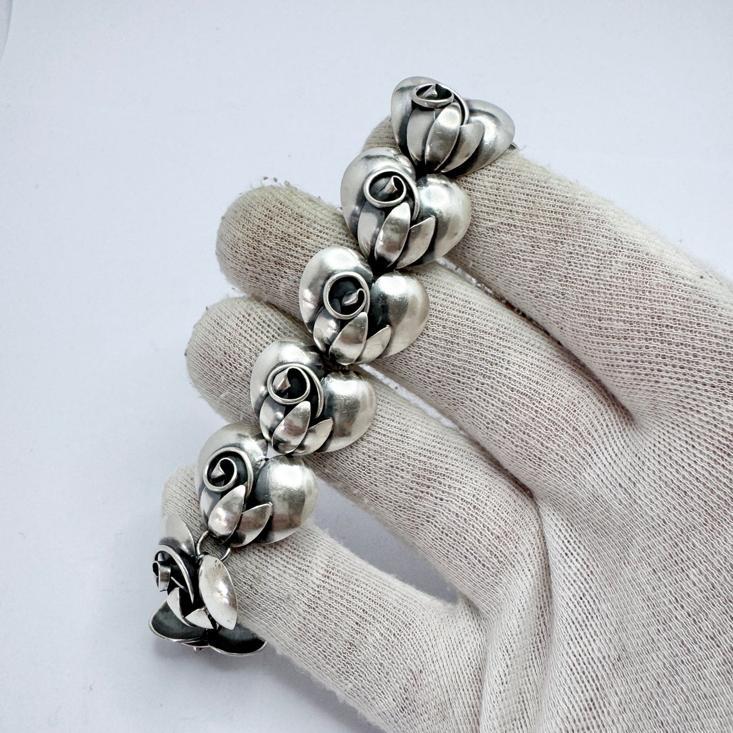 Hugo Grün, Denmark 1940-50s. Vintage Sterling Silver Bracelet.